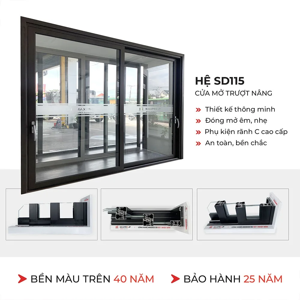 Cửa Nhôm Maxpro JP Hệ SD115